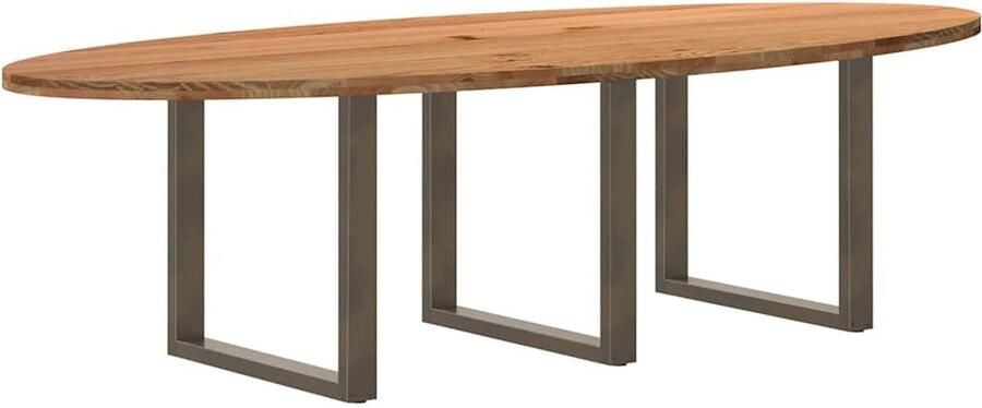 VidaXL Eettafel 280x120x74 cm ovaal massief eikenhout lichtbruin