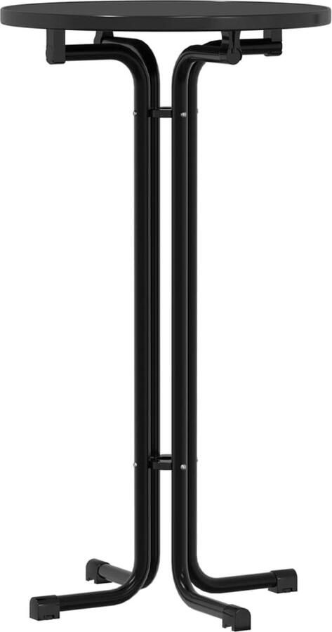 VidaXL -Eettafel-Ø-60x110-cm-bewerkt-hout-en-staal-zwart