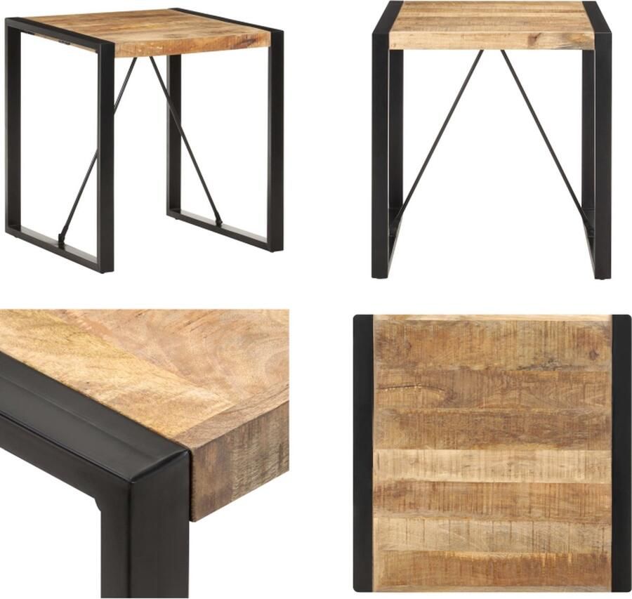 VidaXL Eettafel 70x70x75 cm massief ruw mangohout Eettafel Eettafels Eetkamertafel Eetkamertafels