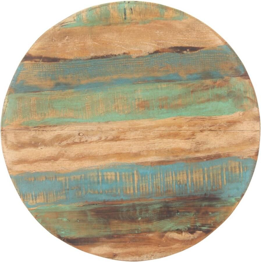 VidaXL Eettafel 80 cm Gerecycled Hout Zwart Eettafel Industrieel Eettafel Reclaimed Wood Vintage Eettafel Industriële Stijl Eettafel Ronde Eettafel Kleine Eettafel Eetkamertafel - Foto 2