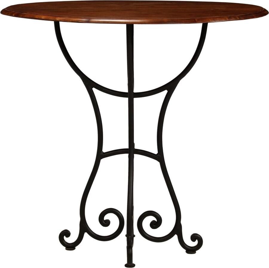 VidaXL Eettafel 80x76 cm massief hout met sheesham afwerking