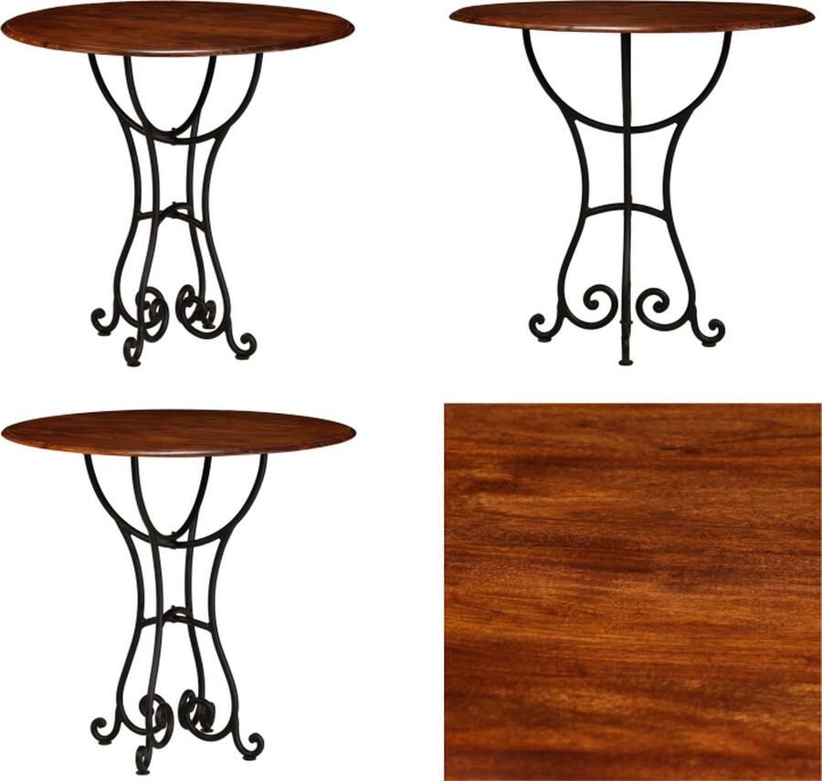 VidaXL Eettafel 80x76 cm massief hout met honingafwerking Eettafel Eettafels Eetkamertafel Eetkamertafels