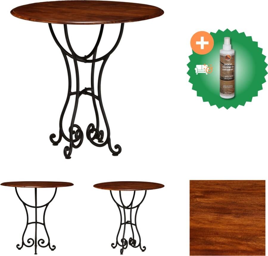 VidaXL Eettafel 80x76 cm massief hout met honingafwerking Tafel Inclusief Houtreiniger en verfrisser