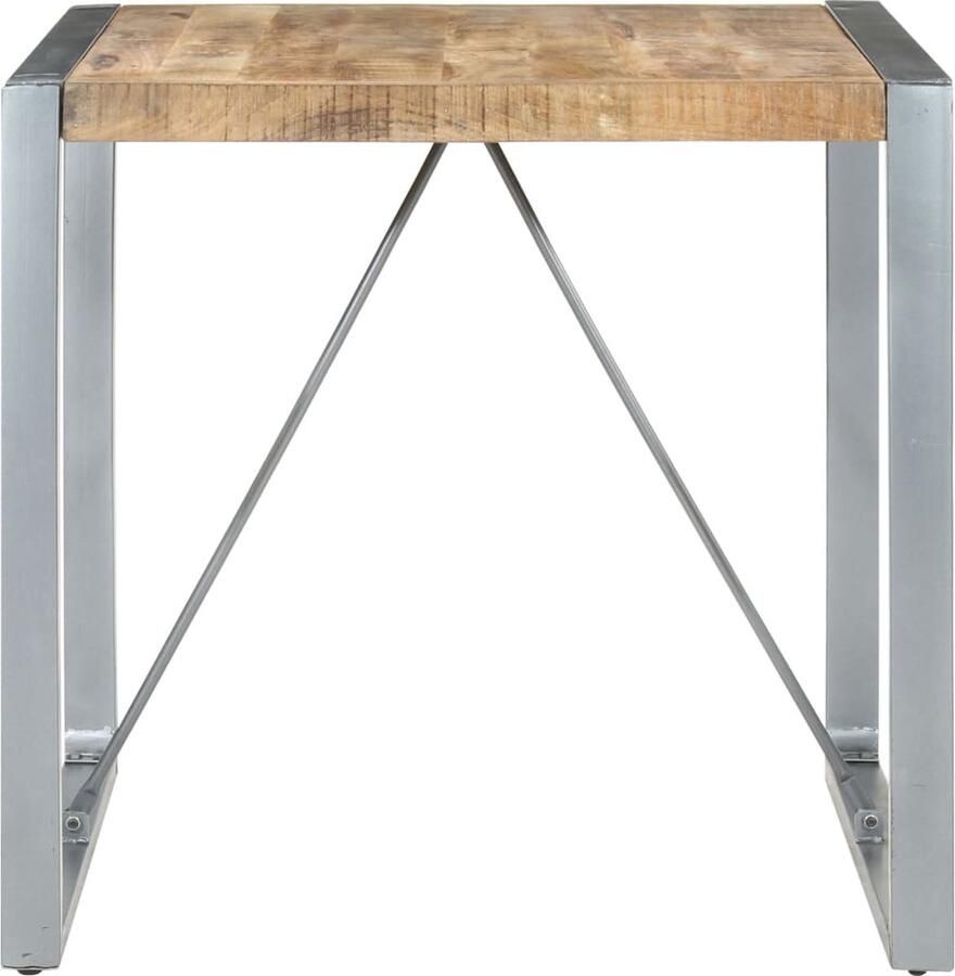 VidaXL Eettafel 80x80x75 cm Mangohout en Staal Industriele Eettafel Houten Eettafel Mangohout Eettafel Industrieel Salontafel Eetkamertafel Eetkamer Meubilair Design Eettafel Moderne Eettafel