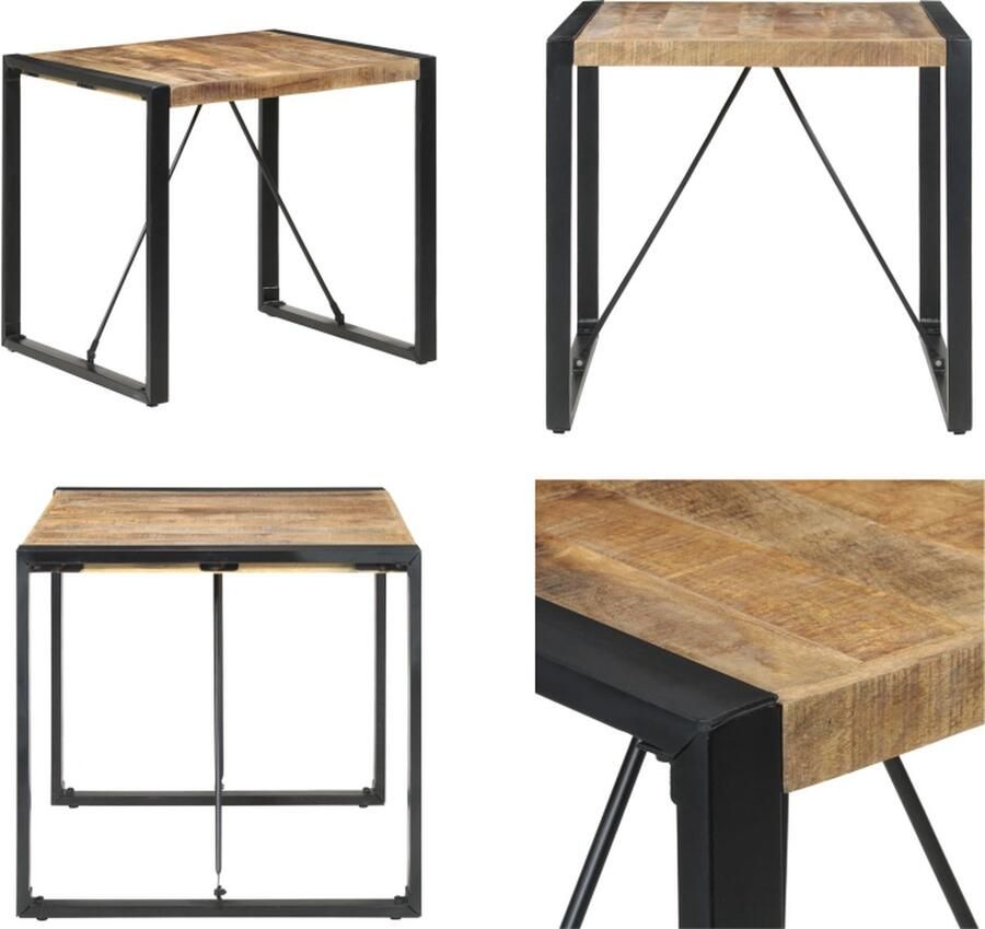 VidaXL Eettafel 80x80x75 cm ruw mangohout Eettafel Eettafels Eetkamertafel Eetkamertafels
