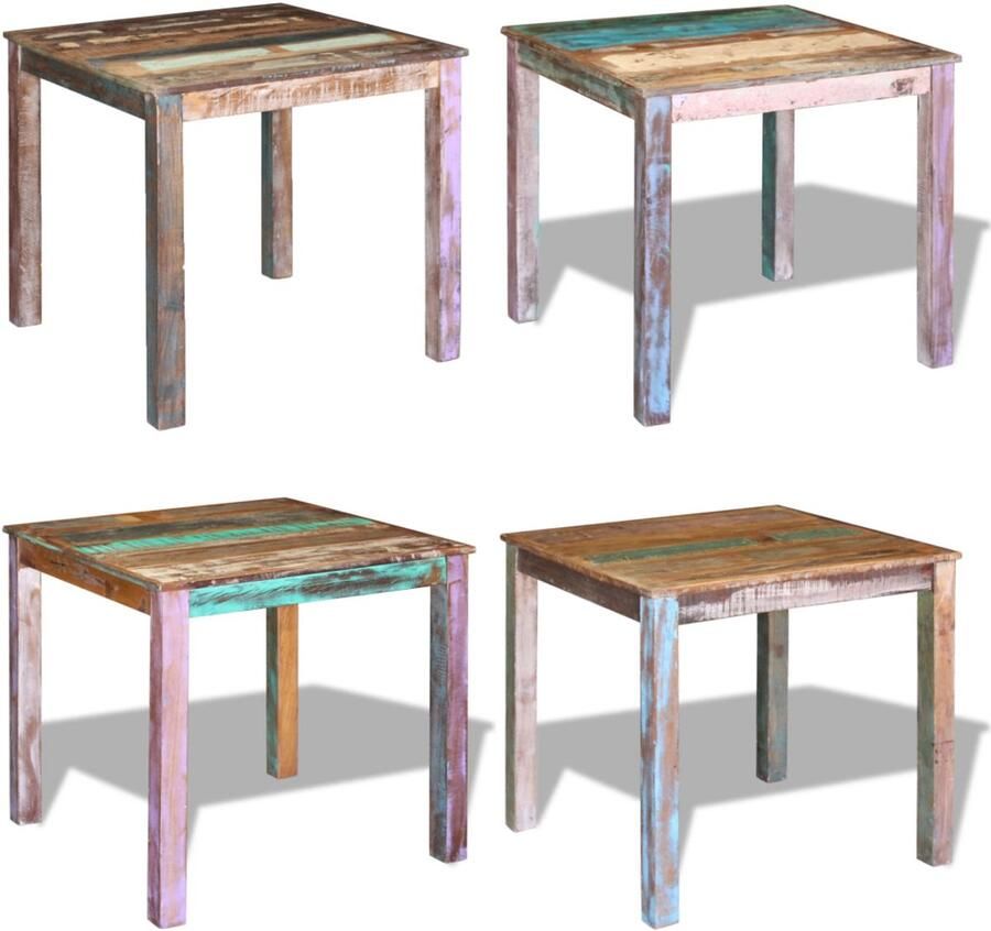 VidaXL Eettafel 80x82x76 cm massief gerecycled hout Eettafel Eettafels Eetkamertafel Eetkamertafels