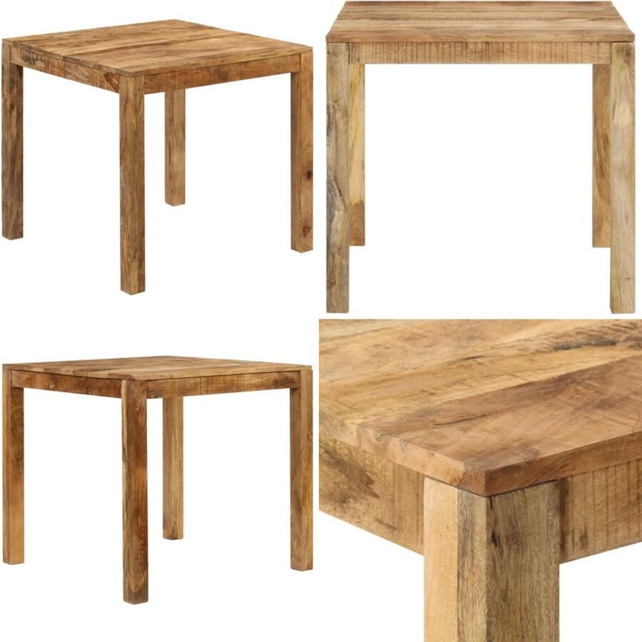 VidaXL Eettafel 82x80x76 cm massief mangohout Eettafel Eettafels Eetkamertafel Eetkamertafels