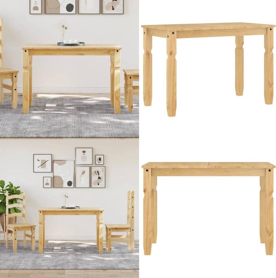 VidaXL Eettafel Corona 112x60x75 cm massief grenenhout Eettafel Eettafels Eetkamertafel Tafel
