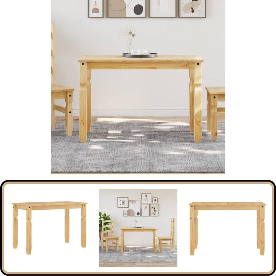 VidaXL Eettafel Corona 112x60x75 cm Grenenhout Eetkamertafel Grenenhouten Tafel Rustic Tafels Vintage Tafel Kleine Eettafel Salontafel