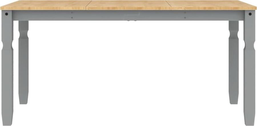VidaXL -Eettafel-Corona-160x80x75-cm-massief-grenenhout-grijs
