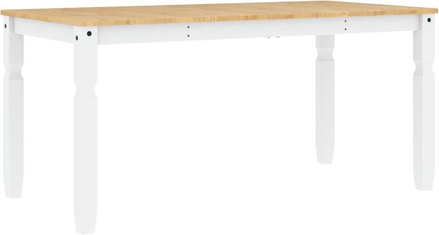VidaXL -Eettafel-Corona-160x80x75-cm-massief-grenenhout-wit - Foto 2