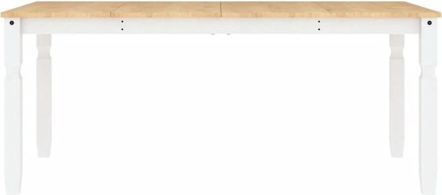 VidaXL -Eettafel-Corona-180x90x75-cm-massief-grenenhout-wit - Foto 2