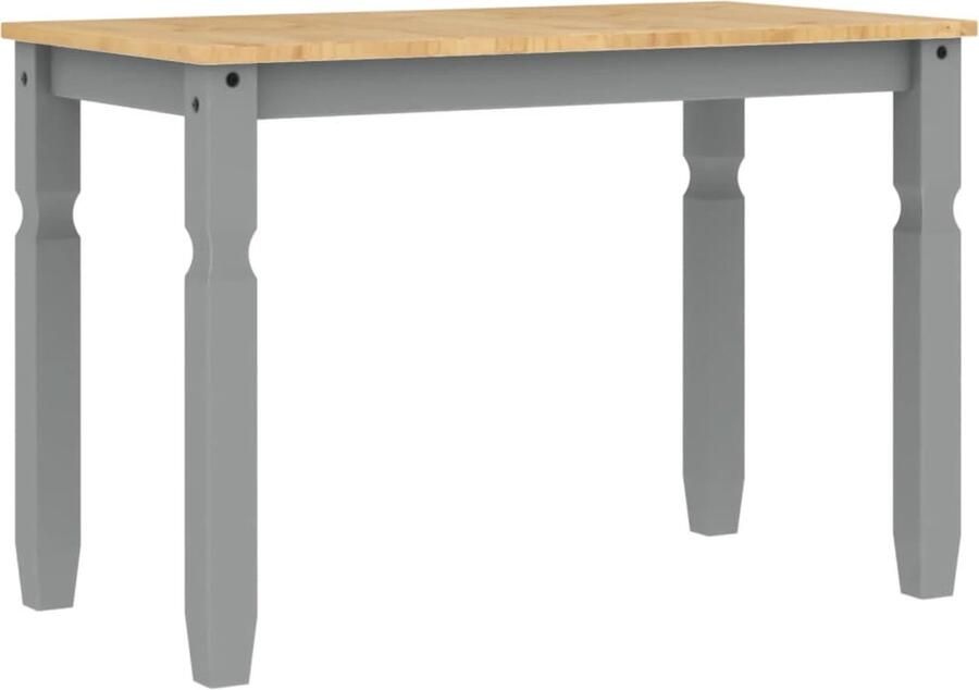VidaXL -Eettafel-Corona-112x60x75-cm-massief-grenenhout-grijs