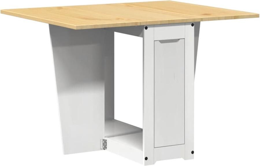 VidaXL Eettafel Corona inklapbaar massief grenenhout wit