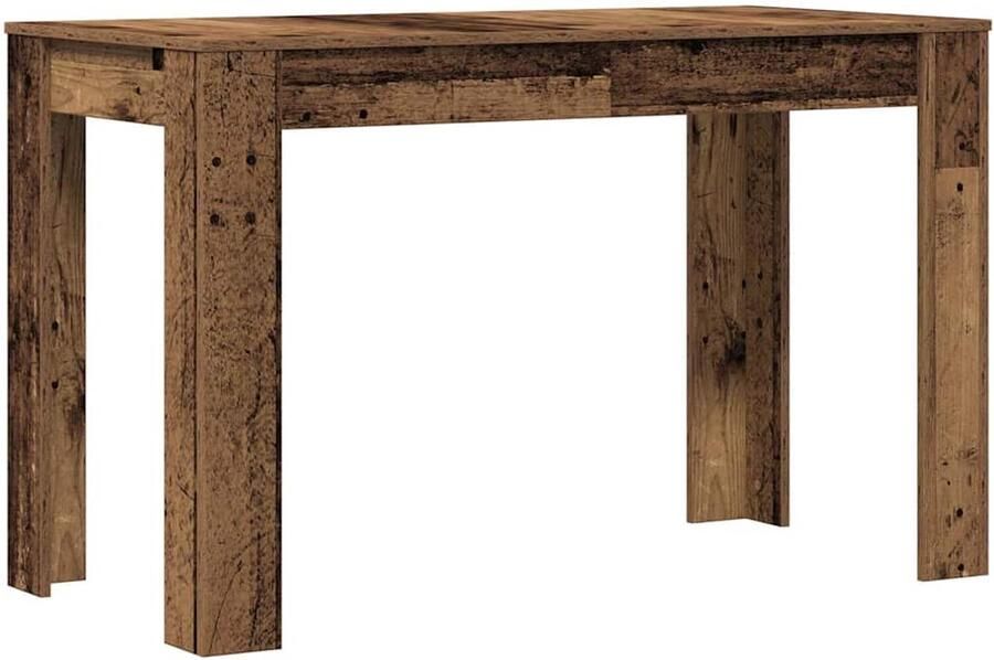 The Living Store Eettafel 120x60x76 cm bewerkt hout oud houtkleurig Eetkamertafel Houten Tafel Salontafel Vintage Tafel Industriële Tafel
