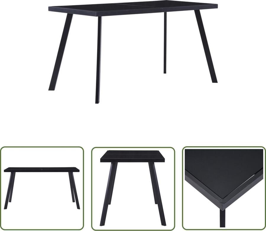 The Living Store Eetkamertafel Meubels 140 x 70 x 75 cm Zwart Eetkamertafel Eettafel Salontafel Industrieel Meubilair Houten Tafels - Foto 2