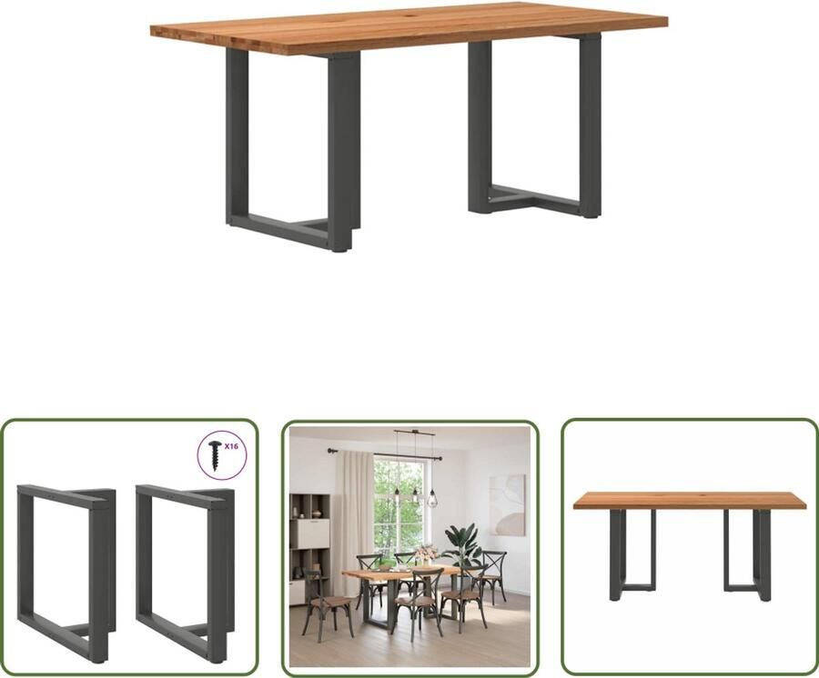 VidaXL Eettafel Eetkamertafel Eettafel rechthoekig 180x90x74 cm massief eikenhout lichtbruin Eikenhouten Tafel Rechte Eettafel Salontafel