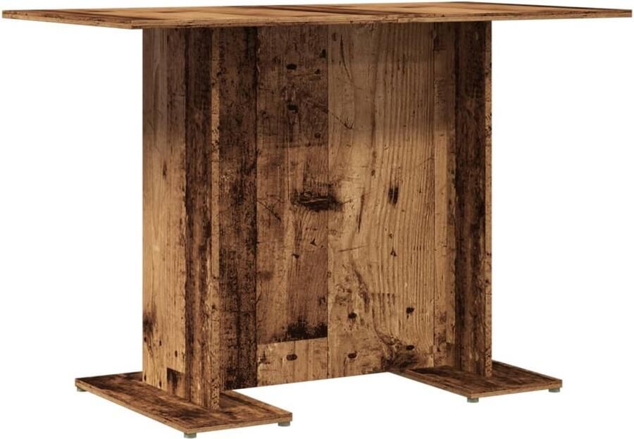 The Living Store Eettafel 110x60x75 cm bewerkt hout oud houtkleurig Eetkamertafel Houten Tafel Salontafel Vintage Tafel Industriële Tafel