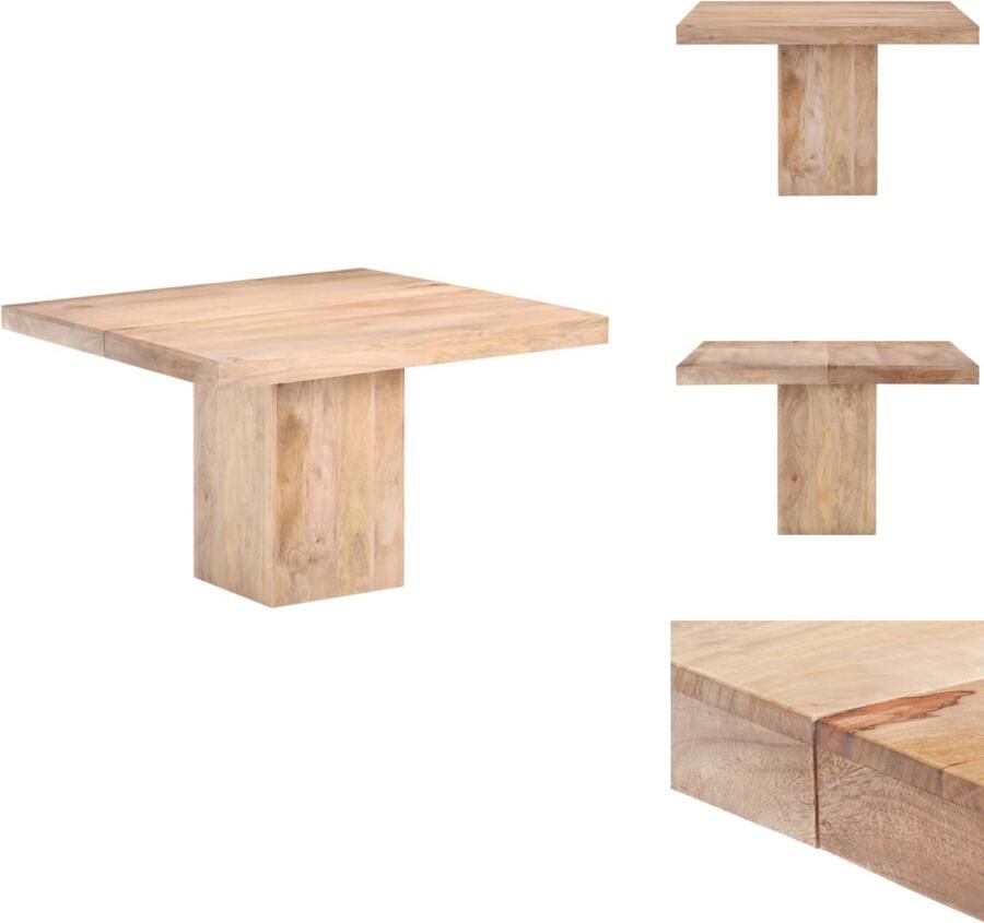 VidaXL Eettafel Eettafels Eet Tafel Eet Tafels Eettafel 120x120x77 cm massief mangohout