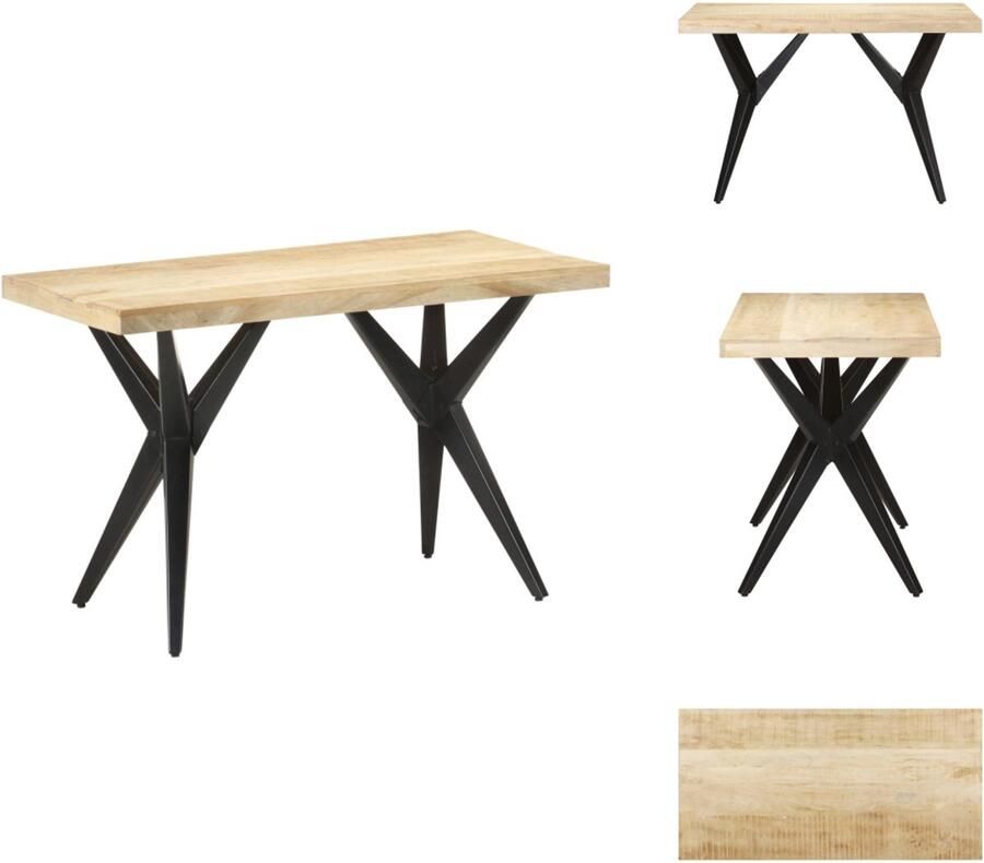 VidaXL Eettafel Eettafels Eet Tafel Eet Tafels Eettafel 120x60x76 cm massief mangohout