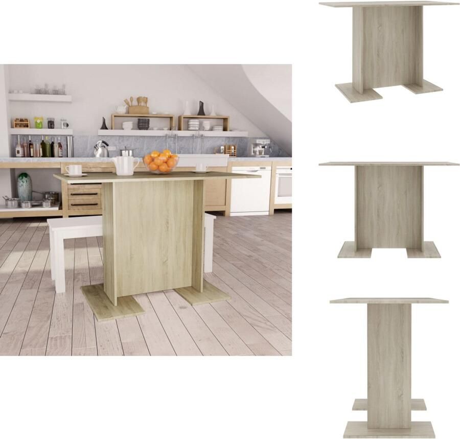 VidaXL Eettafel Eettafels Eetkamertafel Eetkamertafels Eettafel 110x60x75 cm bewerkt hout sonoma eikenkleurig