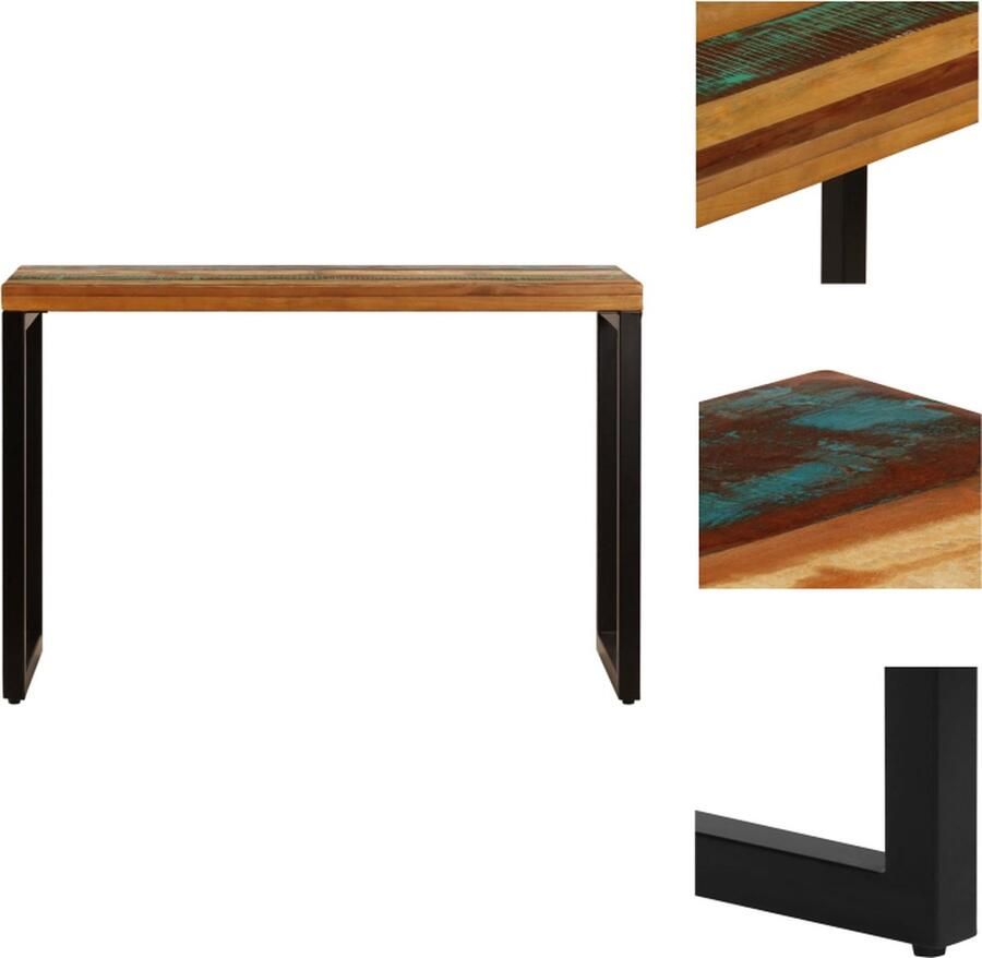 VidaXL Eettafel Eettafels Eetkamertafel Eetkamertafels Eettafel 115x55x76 cm massief gerecycled hout en staal