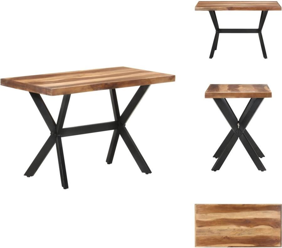 VidaXL -Eettafel-120x60x75-cm-massief-hout-met-honingkleurige-afwerking - Foto 2