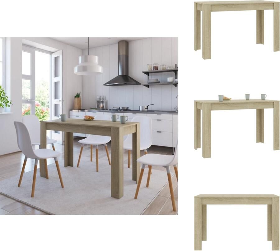 VidaXL Eettafel Eettafels Eetkamertafel Eetkamertafels Eettafel 120x60x76 cm bewerkt hout sonoma eikenkleurig