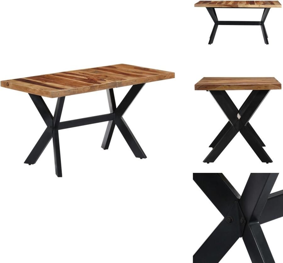 VidaXL Eettafel Eettafels Eetkamertafel Eetkamertafels Eettafel 140x70x75 cm massief sheeshamhout