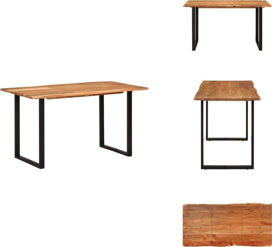 VidaXL Eettafel Eettafels Eetkamertafel Eetkamertafels Eettafel 140x70x76 cm massief acaciahout - Foto 2