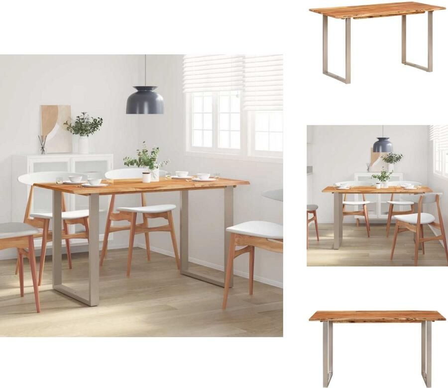 VidaXL Eettafel Eettafels Eetkamertafel Eetkamertafels Eettafel 140x70x76 cm massief acaciahout