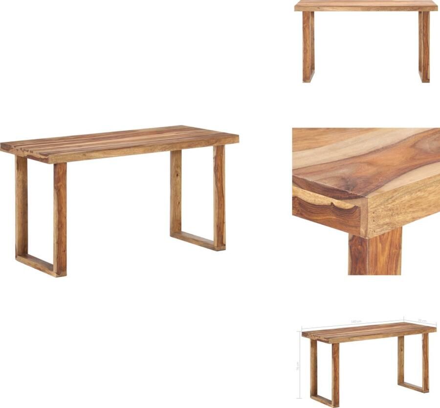 VidaXL Eettafel Eettafels Eetkamertafel Eetkamertafels Eettafel 140x70x76 cm massief sheeshamhout