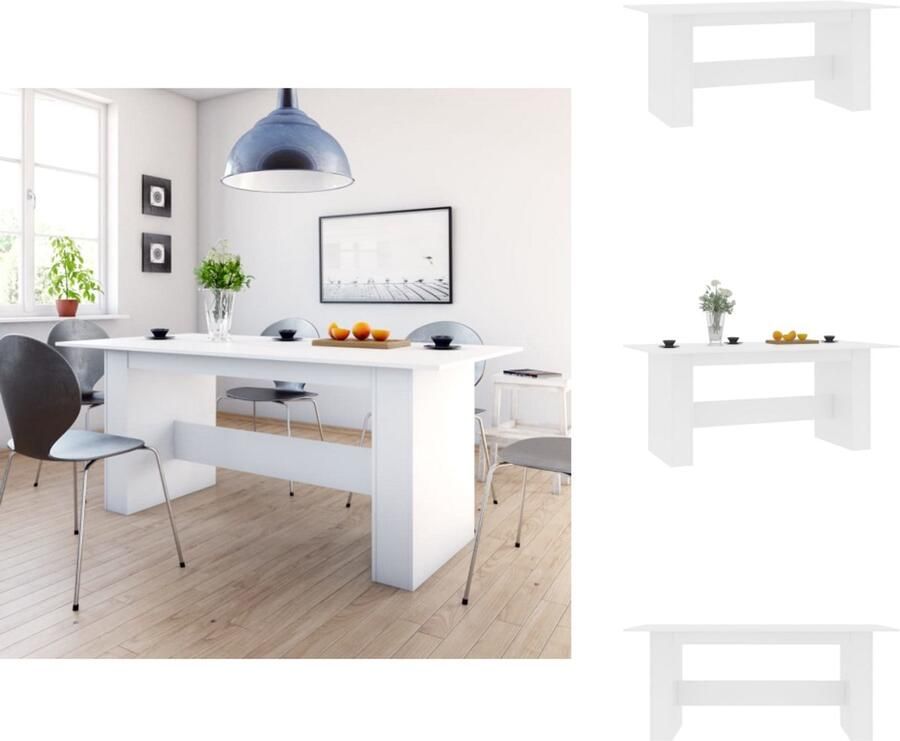 VidaXL Eettafel Eettafels Eetkamertafel Eetkamertafels Eettafel 180x90x76 cm bewerkt hout wit