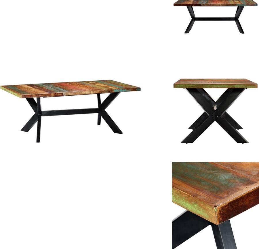 VidaXL Eettafel Eettafels Eetkamertafel Eetkamertafels Eettafel 200x100x75 cm massief gerecycled hout - Foto 2