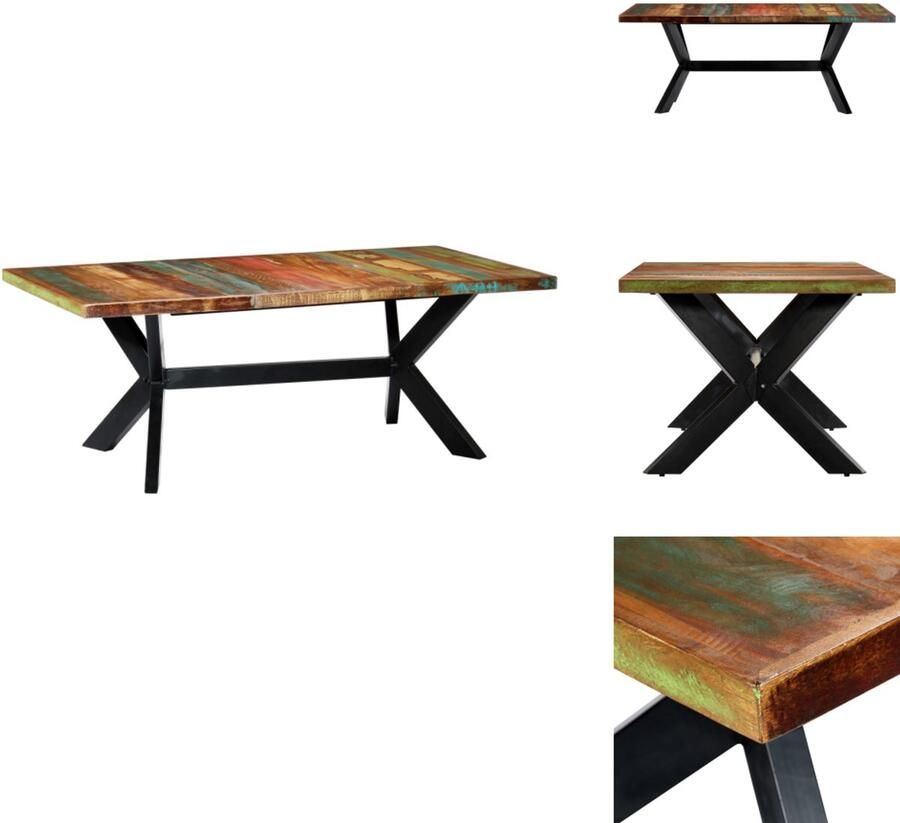 VidaXL Eettafel Eettafels Eetkamertafel Eetkamertafels Eettafel 200x100x75 cm massief gerecycled hout