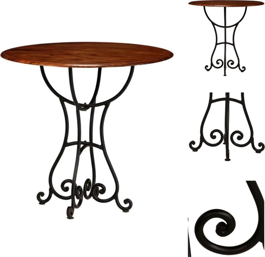 VidaXL Eettafel Eettafels Eetkamertafel Eetkamertafels Eettafel 80x76 cm massief hout met honingafwerking