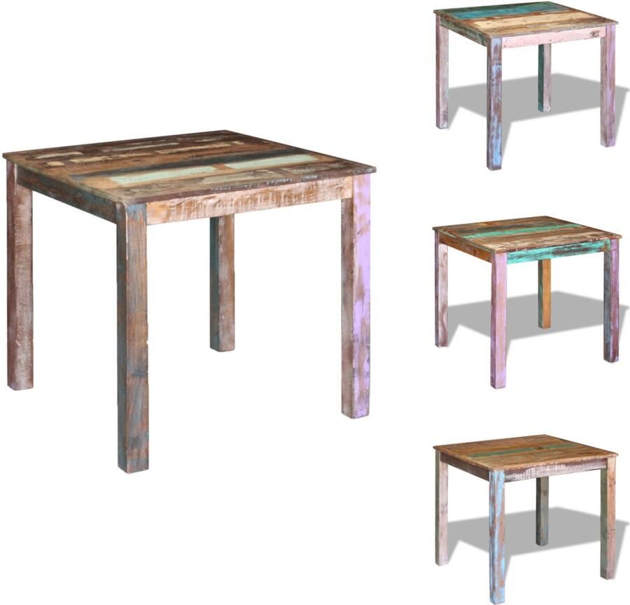 VidaXL Eettafel Eettafels Eetkamertafel Eetkamertafels Eettafel 80x82x76 cm massief gerecycled hout