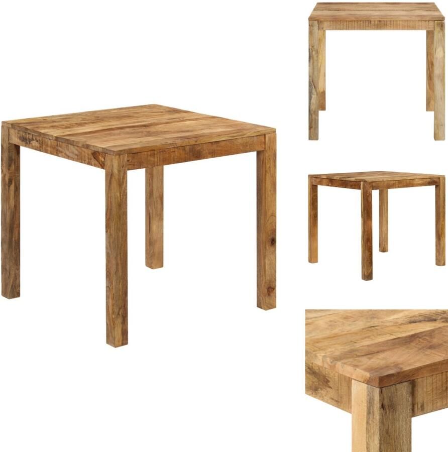 VidaXL Eettafel Eettafels Eetkamertafel Eetkamertafels Eettafel 82x80x76 cm massief mangohout