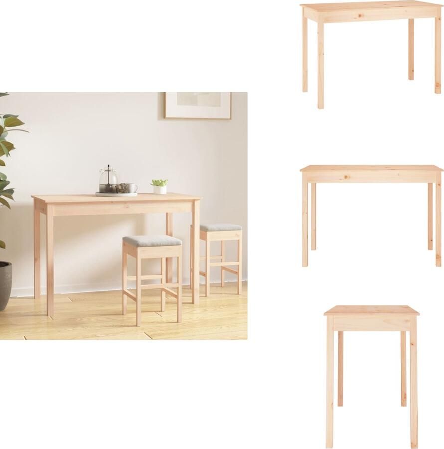 VidaXL Eettafel Eettafels Eetkamertafel Keukentafel Eettafel 110x55x75 cm massief grenenhout - Foto 2