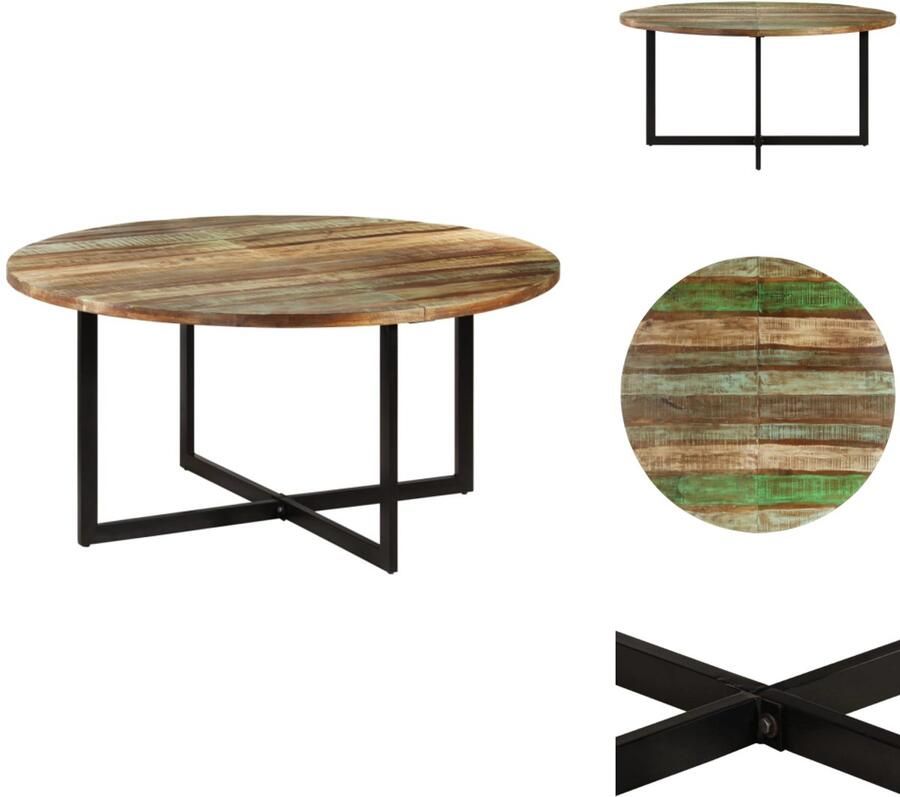 VidaXL Eettafel Eettafels Eetkamertafel Keukentafel Eettafel 150x75 cm massief gerecycled hout