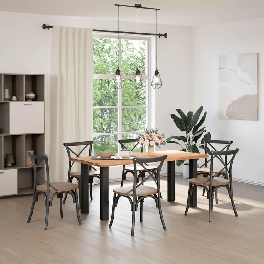 VidaXL Eettafel 180x80x74 cm Massief Eikenhout Eettafel Eettafels Eetkamertafel Keukentafel