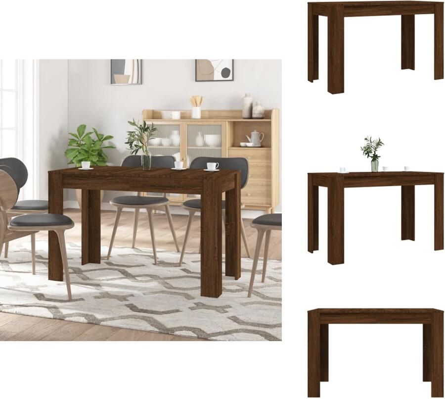 VidaXL Eettafel Eettafels Eetkamertafel Tafel Eettafel 120x60x76 cm bewerkt hout bruin eikenkleur