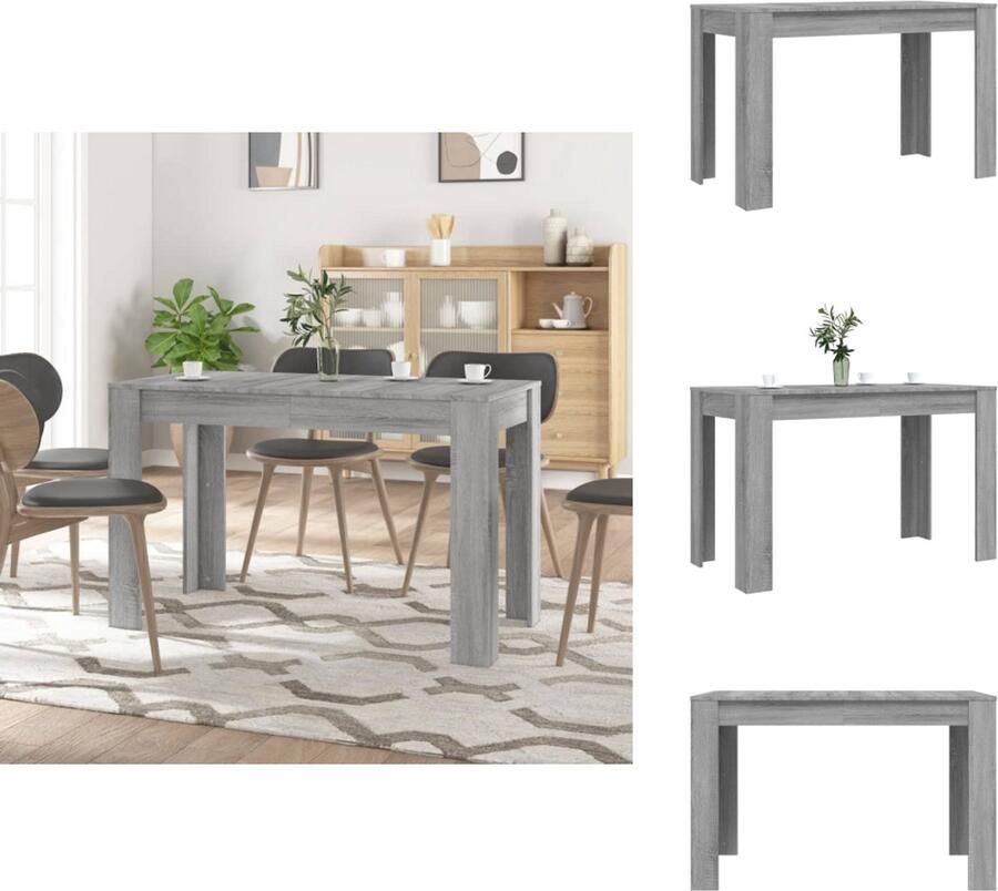 VidaXL Eettafel Eettafels Eetkamertafel Tafel Eettafel 120x60x76 cm bewerkt hout grijs sonoma eikenkleurig