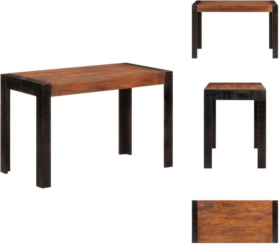 VidaXL Eettafel Eettafels Eetkamertafel Tafel Eettafel 120x60x76 cm massief mangohout honingbruin