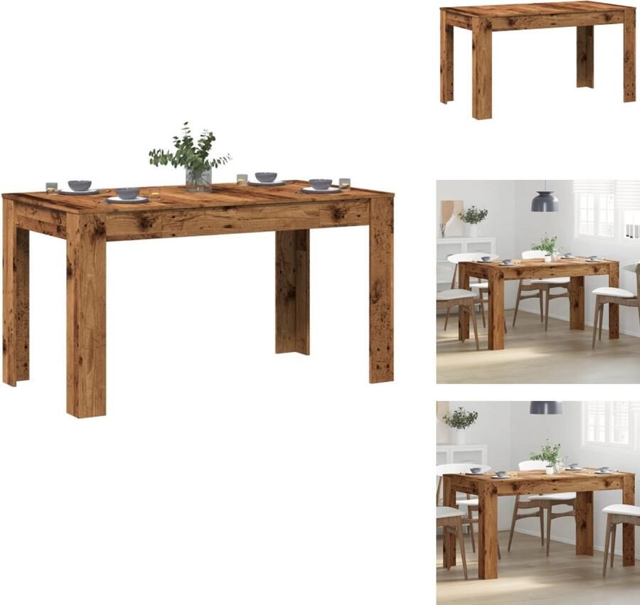 VidaXL Eettafel Eettafels Eetkamertafel Tafel Eettafel 140x74 5x76 cm bewerkt hout oud houtkleurig