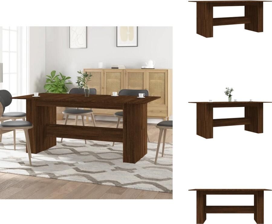 VidaXL Eettafel Eettafels Eetkamertafel Tafel Eettafel 180x90x76 cm bewerkt hout bruin eikenkleur