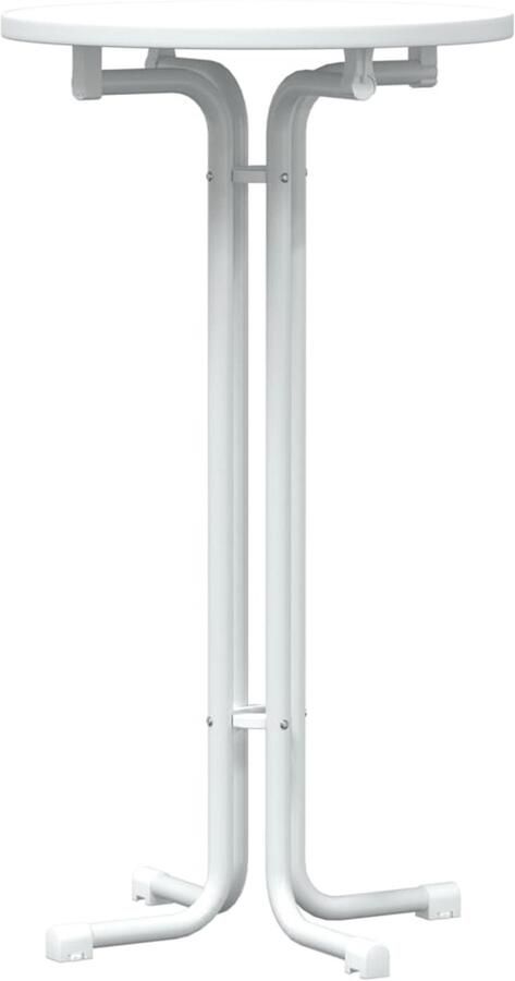 VidaXL Eettafel 60x110 cm Hout en Staal Wit Eetkamertafel Houten Tafel Witte Tafel Salontafel Bistrotafel