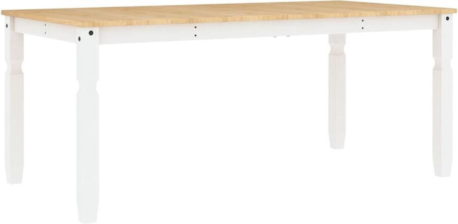 VidaXL Eettafel Eettafels Eetkamertafel Tafel Eettafel Corona 180x90x75 cm massief grenenhout wit