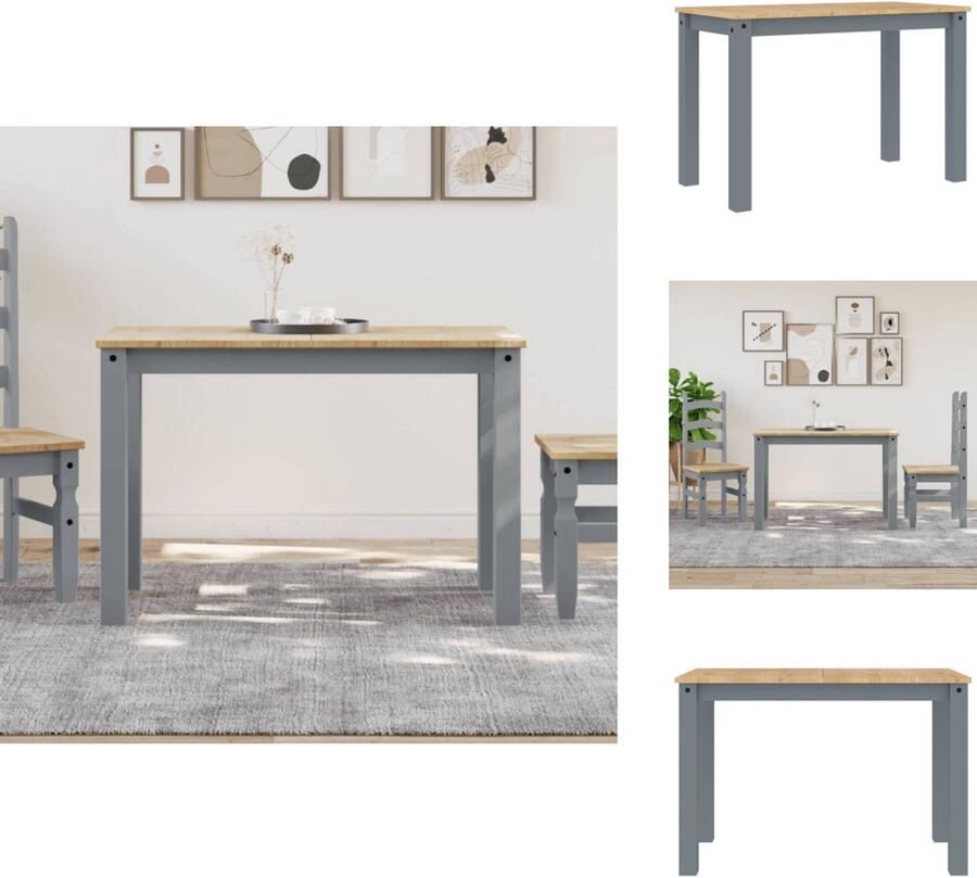 VidaXL Eettafel Eettafels Eetkamertafel Tafel Eettafel Panama 117x60x75 cm massief grenenhout grijs