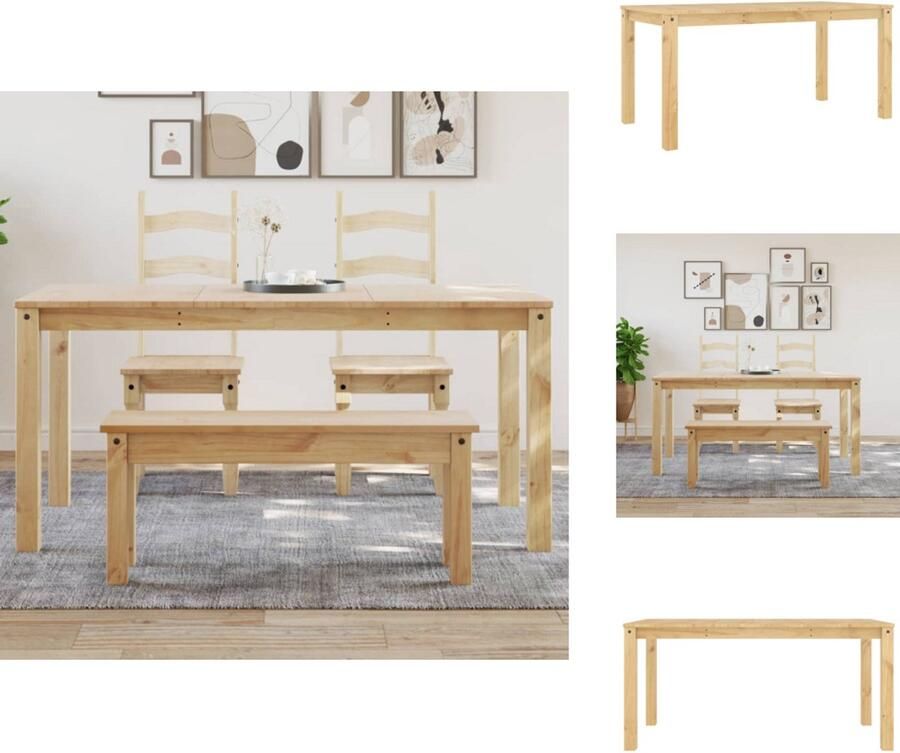 VidaXL Eettafel Eettafels Eetkamertafel Tafel Eettafel Panama 160x80x75 cm massief grenenhout